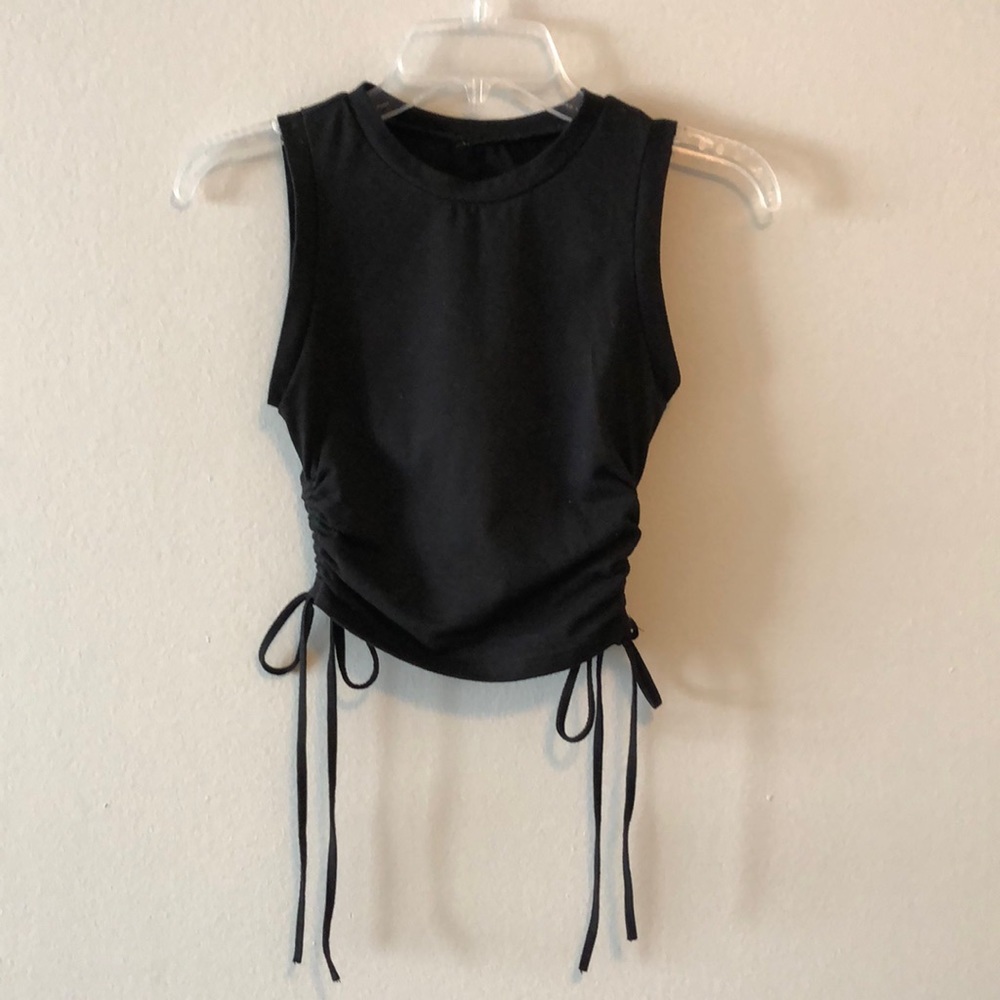 SHEIN Crop Top Tank Black SZ XS
